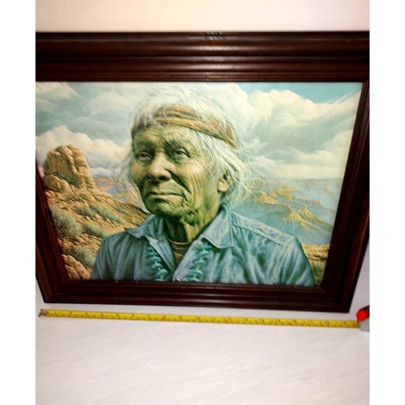 Vintage Alfredo Rodriguez Framed Print Art Of A Native American Man In Desert - Picture 4 of 11